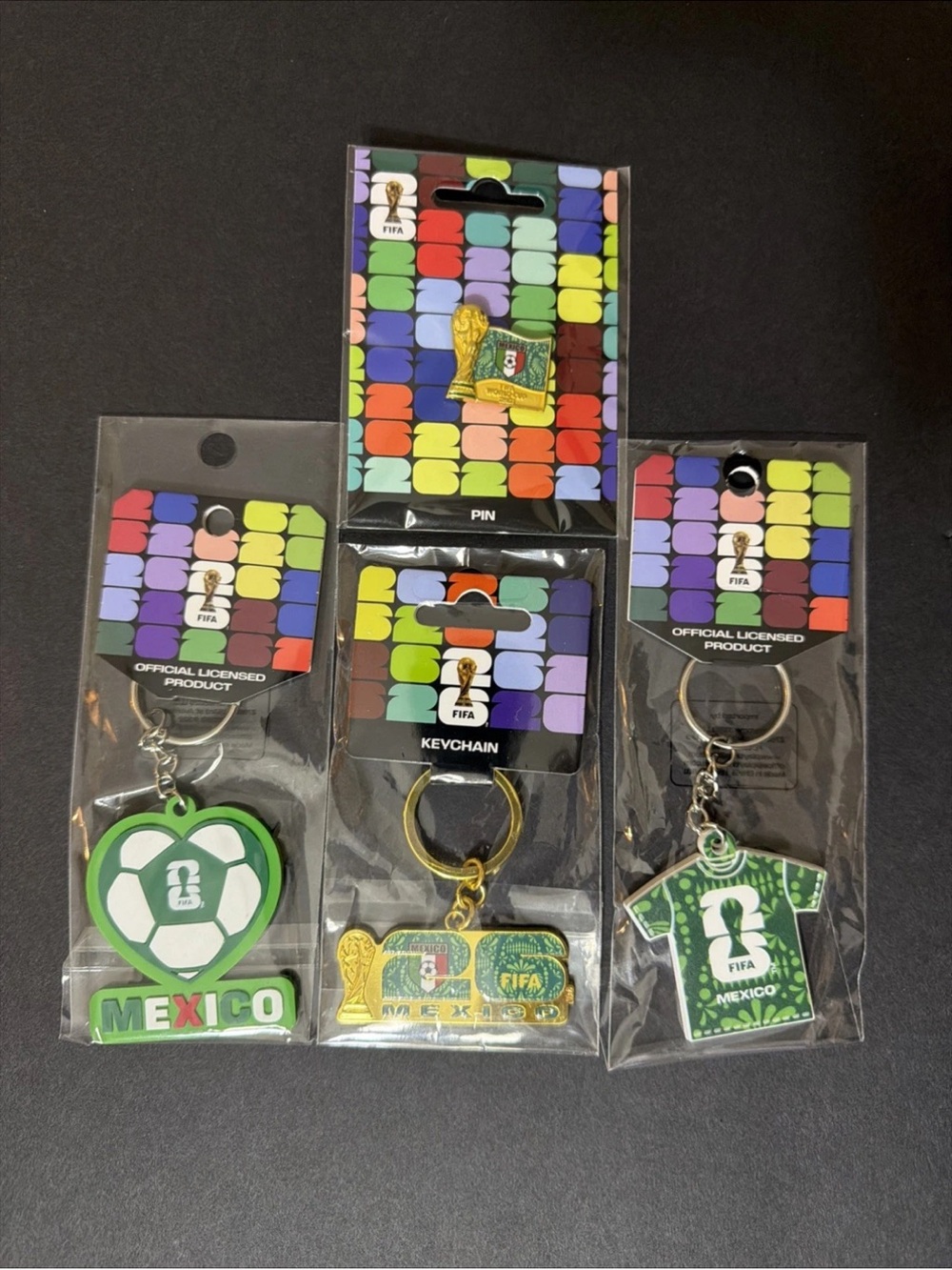 Official FIFA World Cup 2026 Mexico Collectibles Bundle Keychains & Pin NWT